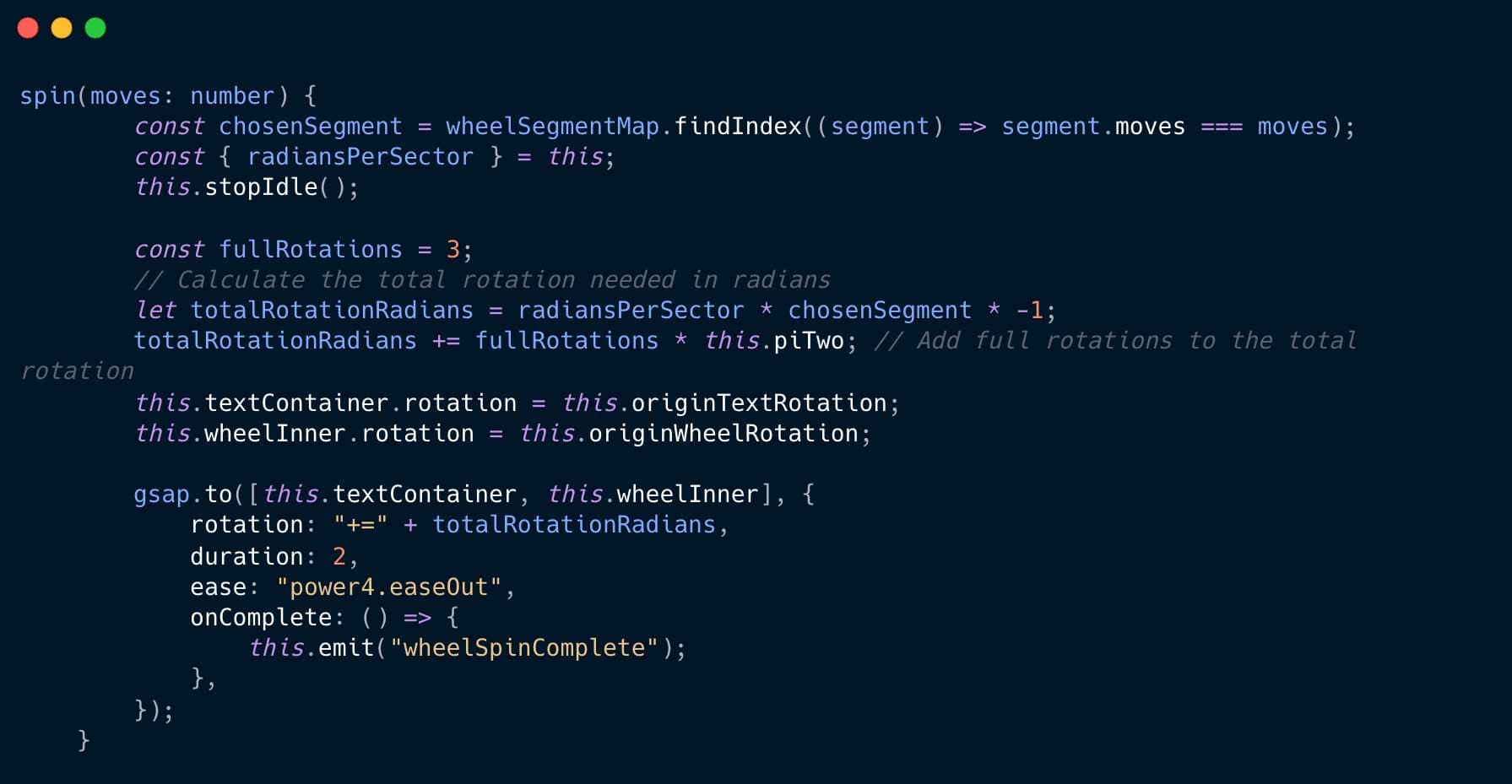 Screenshot of some computer closeup code